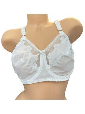 Bali White Embroidered Full-Coverage Bra Size 34DD